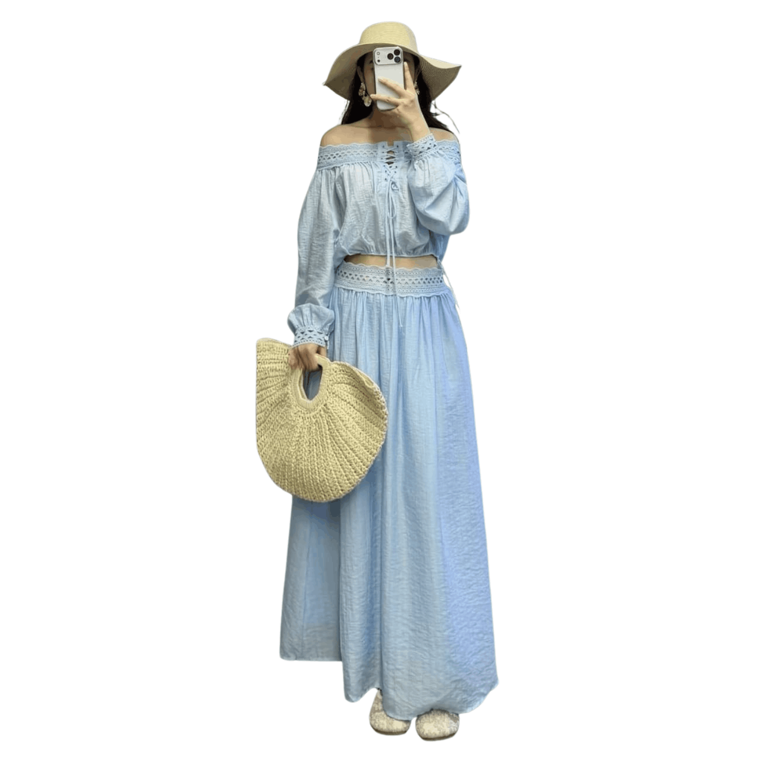 Luna Off-Shoulder Maxi Skirt Set